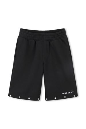 Shorts in misto cotone biologico nero GIVENCHY KIDS | H3071009B